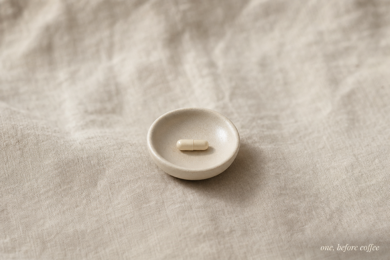 Pill macro in ceramic dish